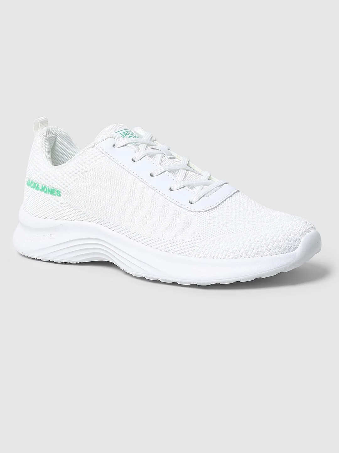White Lace-Up Mesh Sneakers - Image 4