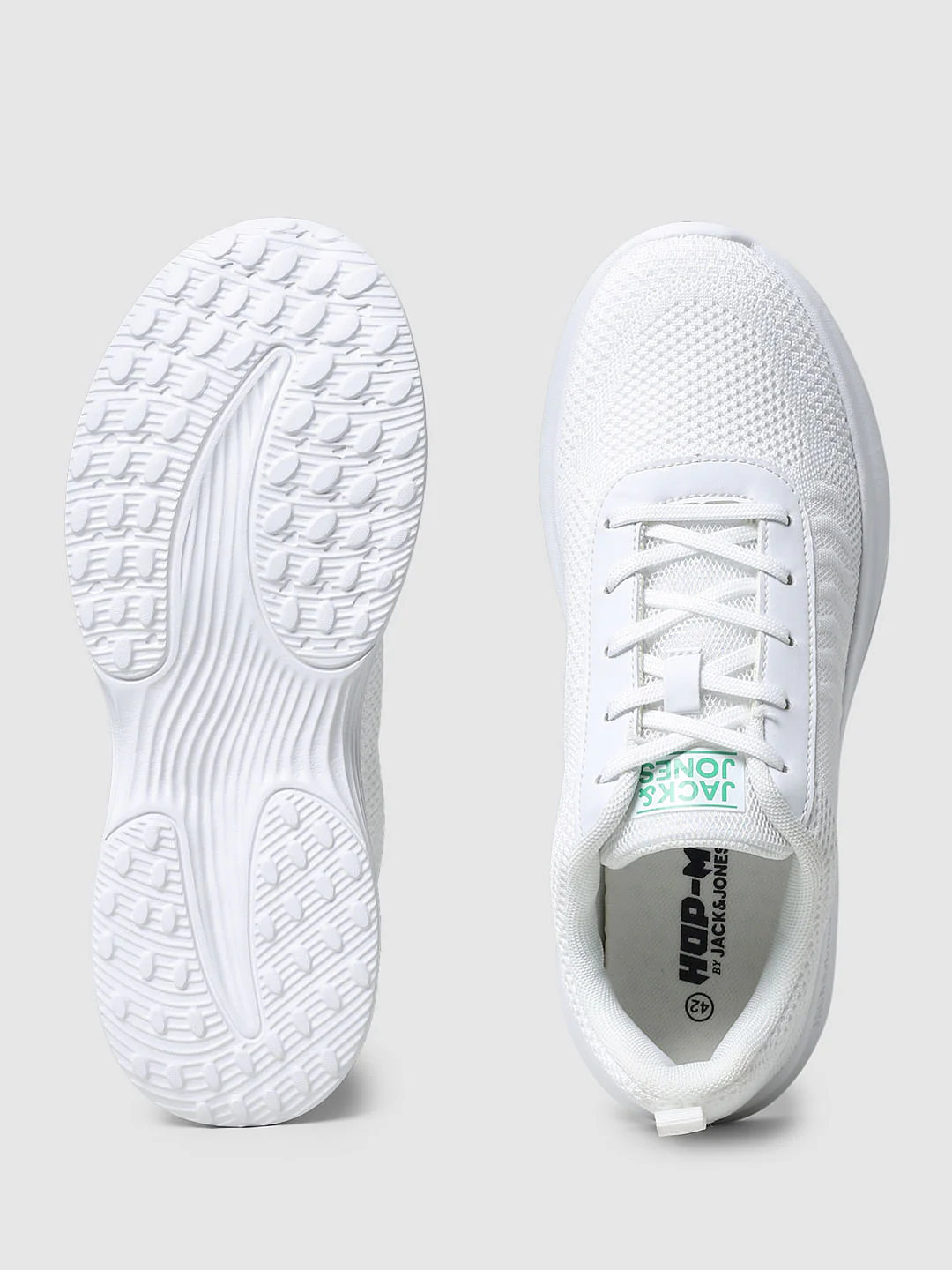 White Lace-Up Mesh Sneakers - Image 5