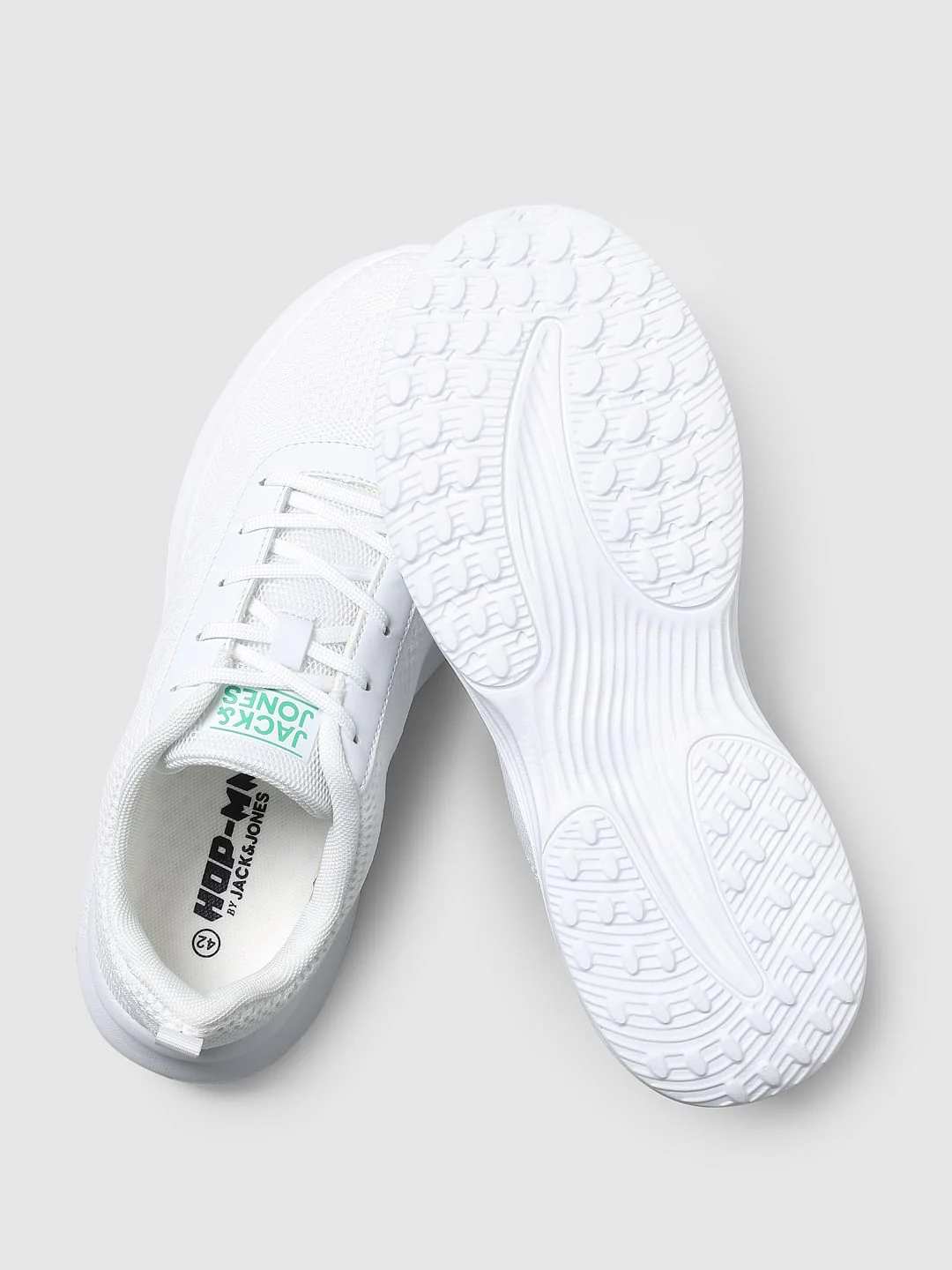 White Lace-Up Mesh Sneakers - Image 6