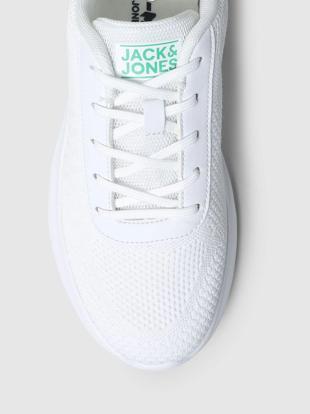 White Lace-Up Mesh Sneakers - Image 7