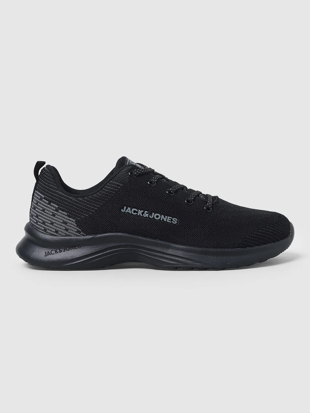 Black Mesh Logo Print Sneakers - Image 3