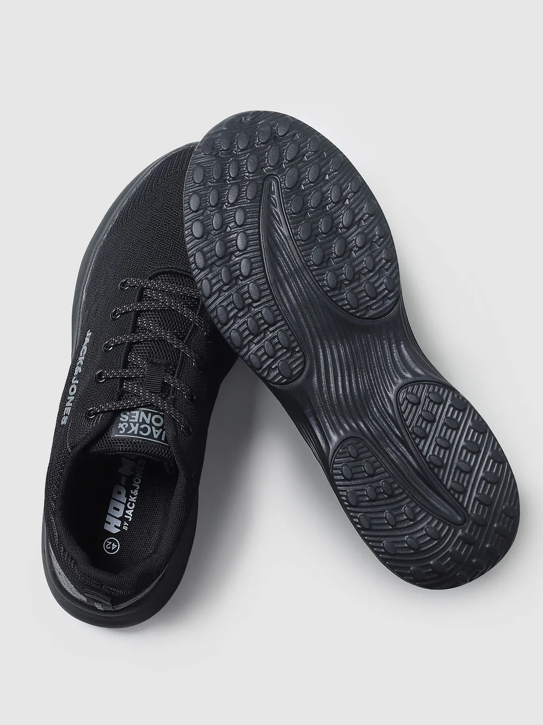 Black Mesh Logo Print Sneakers - Image 6