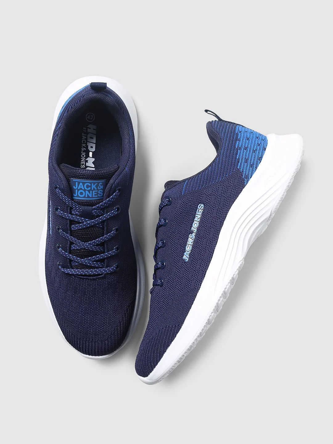 Blue Mesh Logo Print Sneakers - Image 2