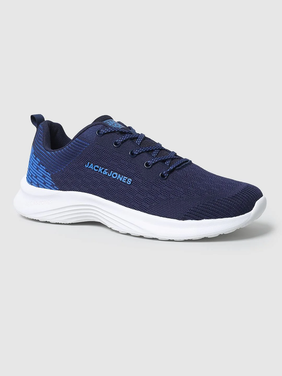 Blue Mesh Logo Print Sneakers - Image 4