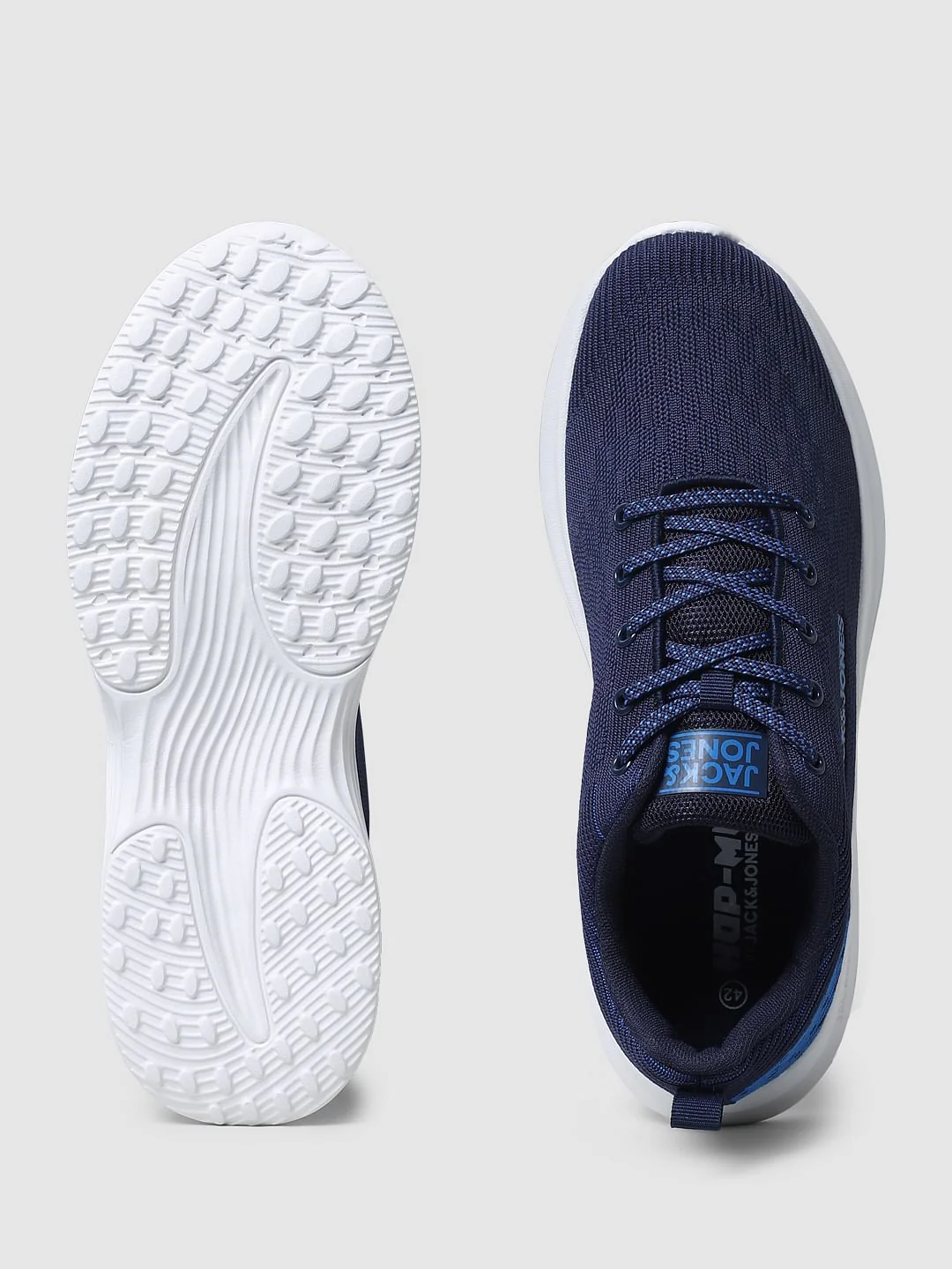Blue Mesh Logo Print Sneakers - Image 5