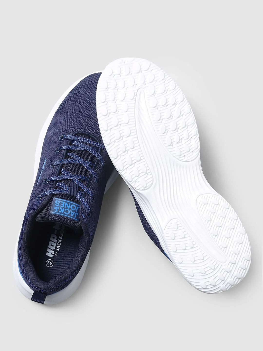 Blue Mesh Logo Print Sneakers - Image 6