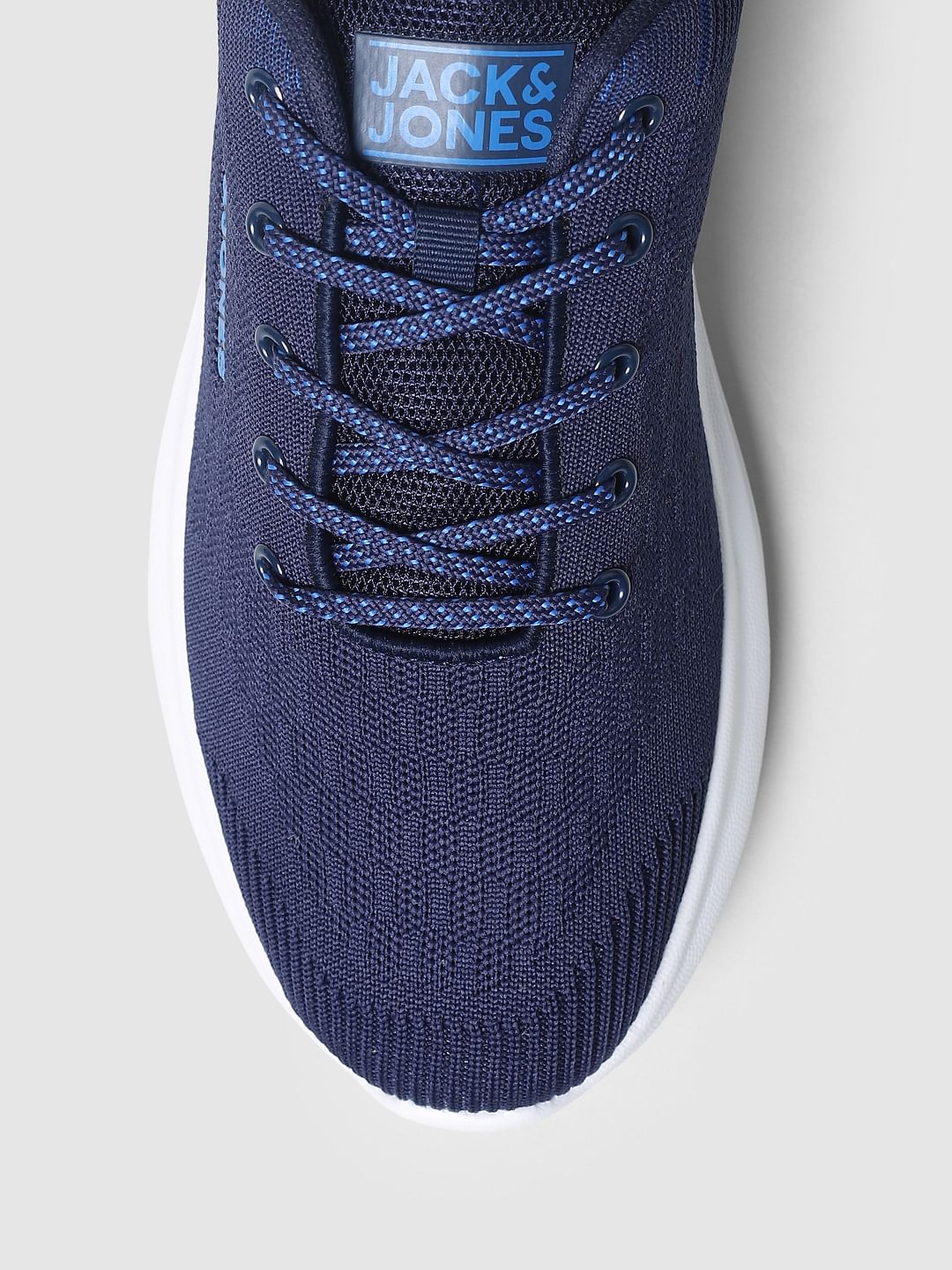 Blue Mesh Logo Print Sneakers - Image 7