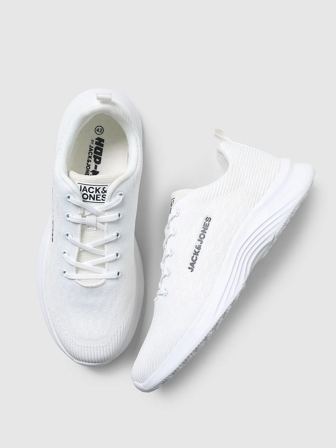 White Mesh Logo Print Sneakers - Image 2
