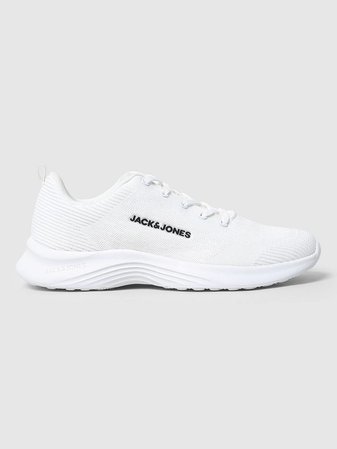 White Mesh Logo Print Sneakers - Image 3