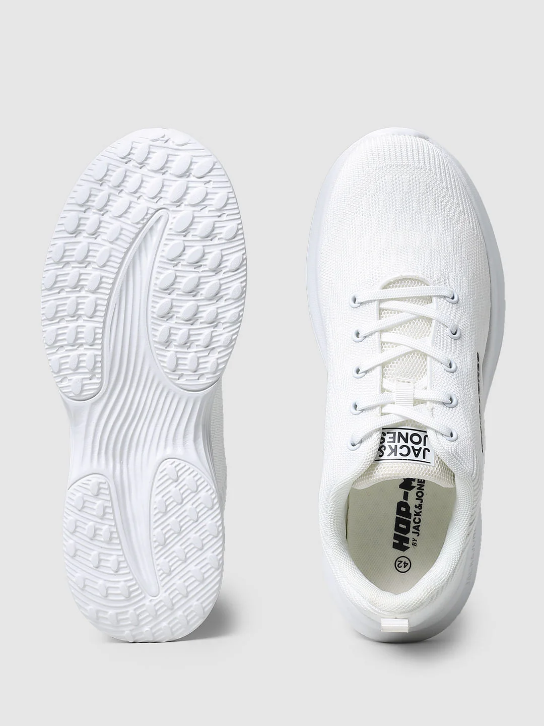 White Mesh Logo Print Sneakers - Image 5