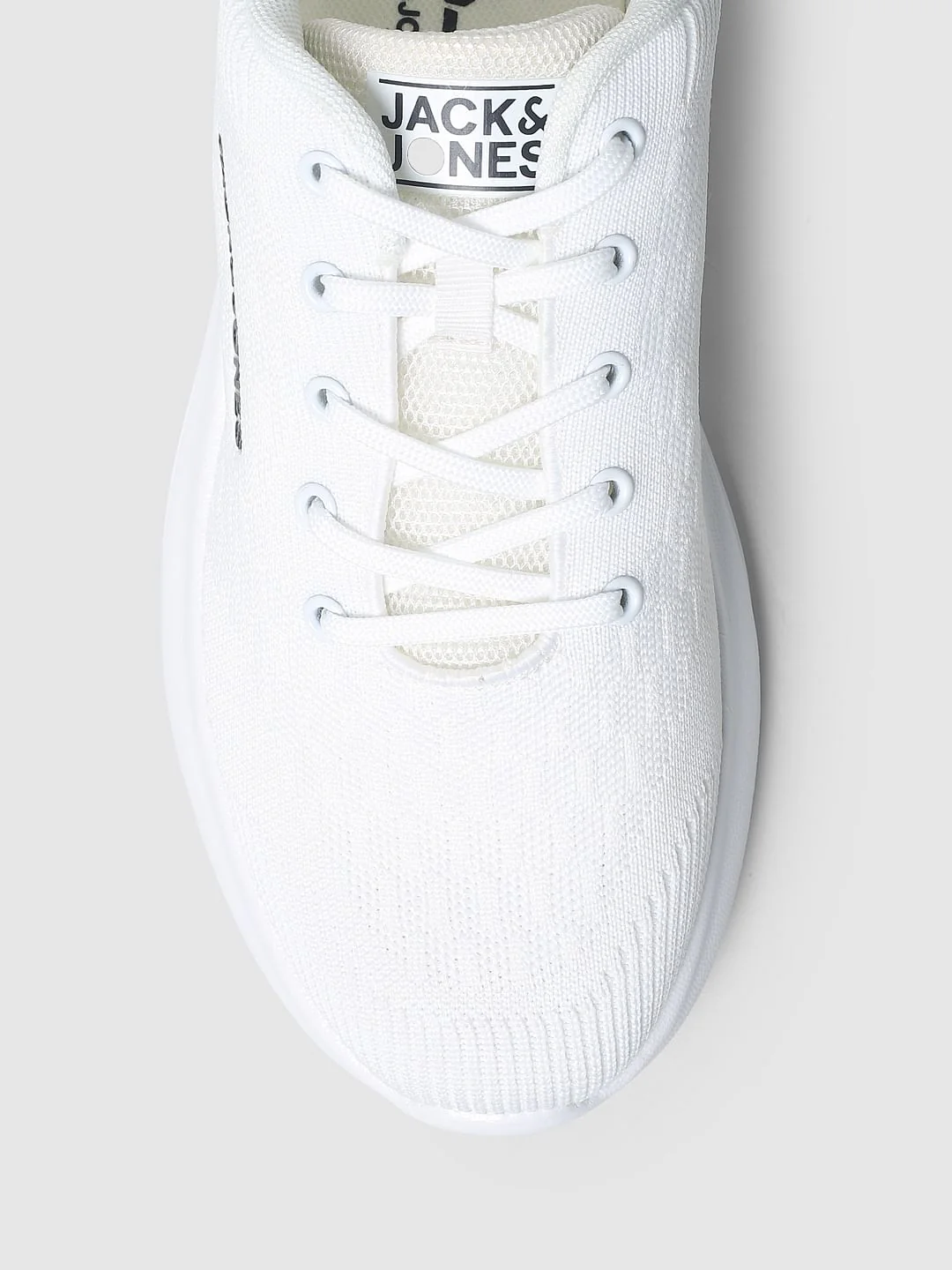 White Mesh Logo Print Sneakers - Image 7