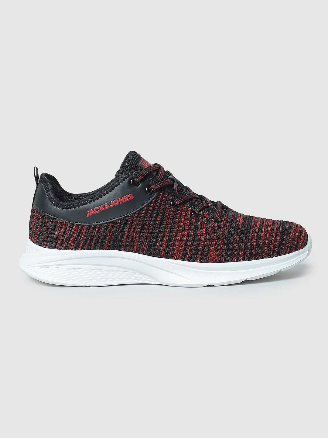 Black & Red Printed Lace-Up Sneakers - Image 3