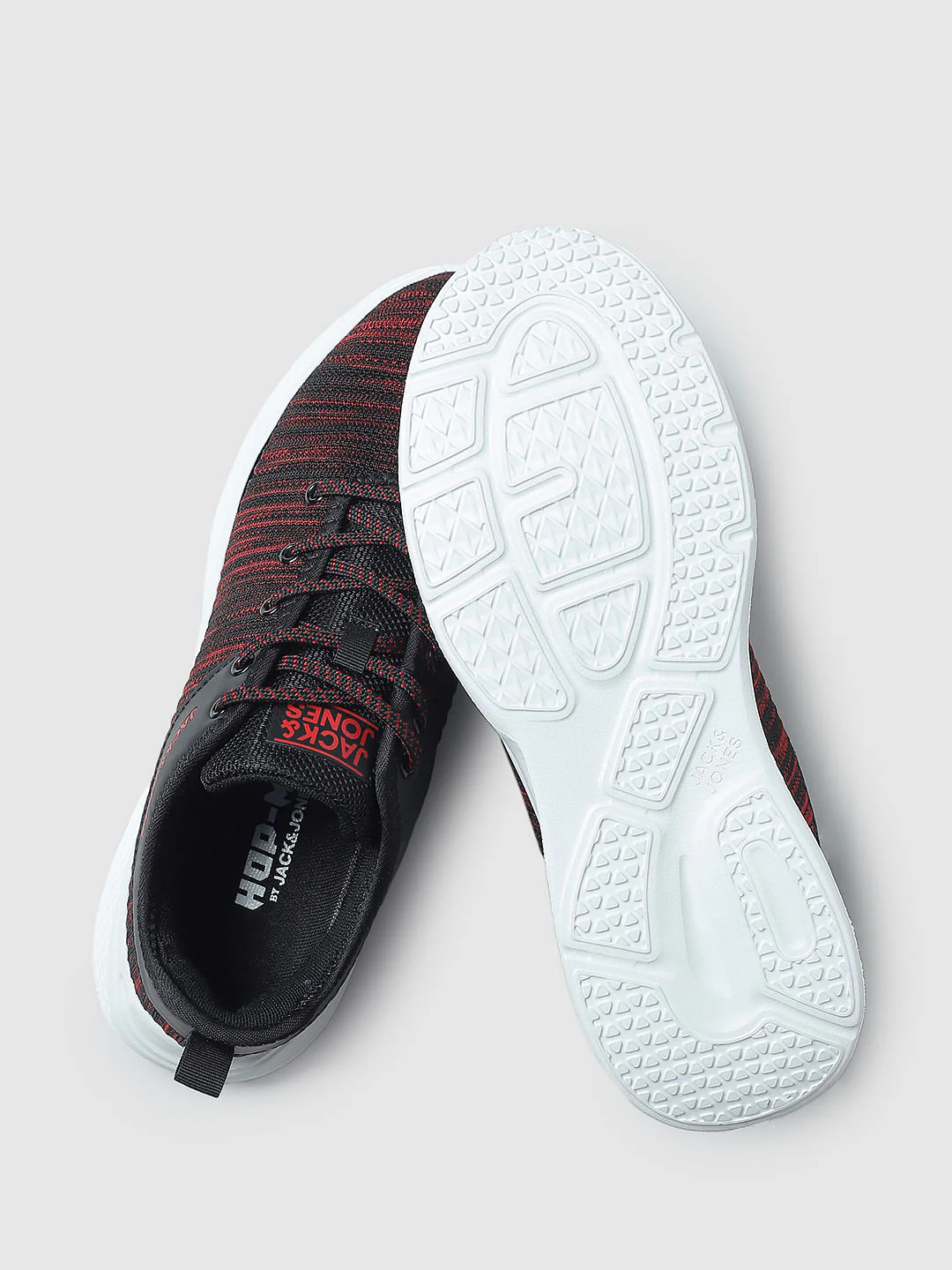 Black & Red Printed Lace-Up Sneakers - Image 6
