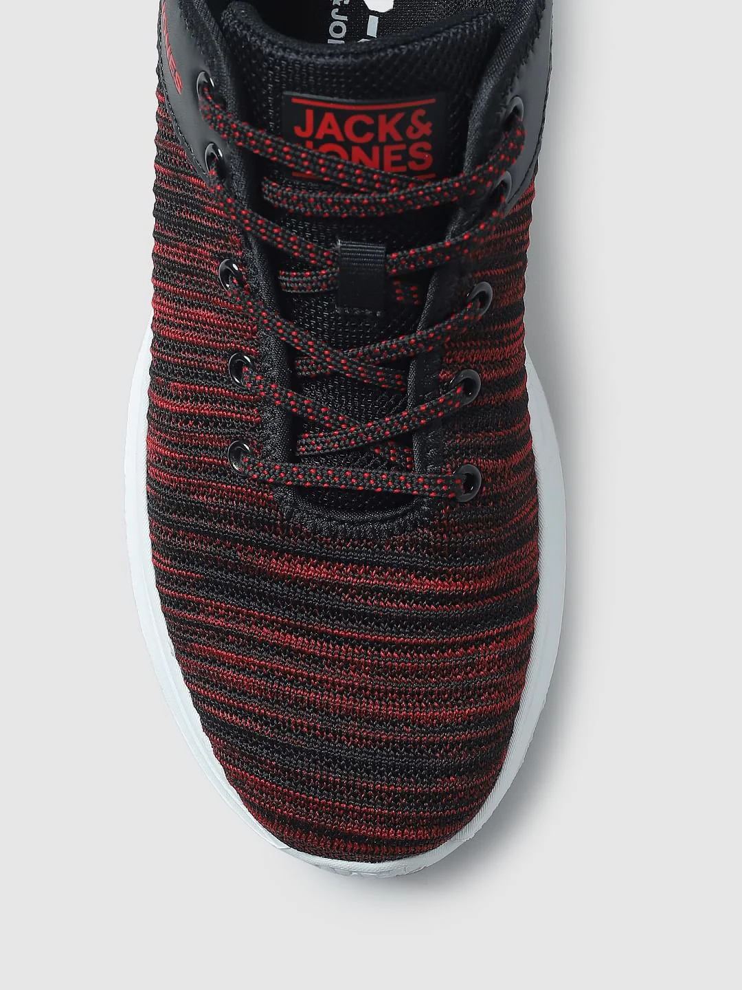 Black & Red Printed Lace-Up Sneakers - Image 7