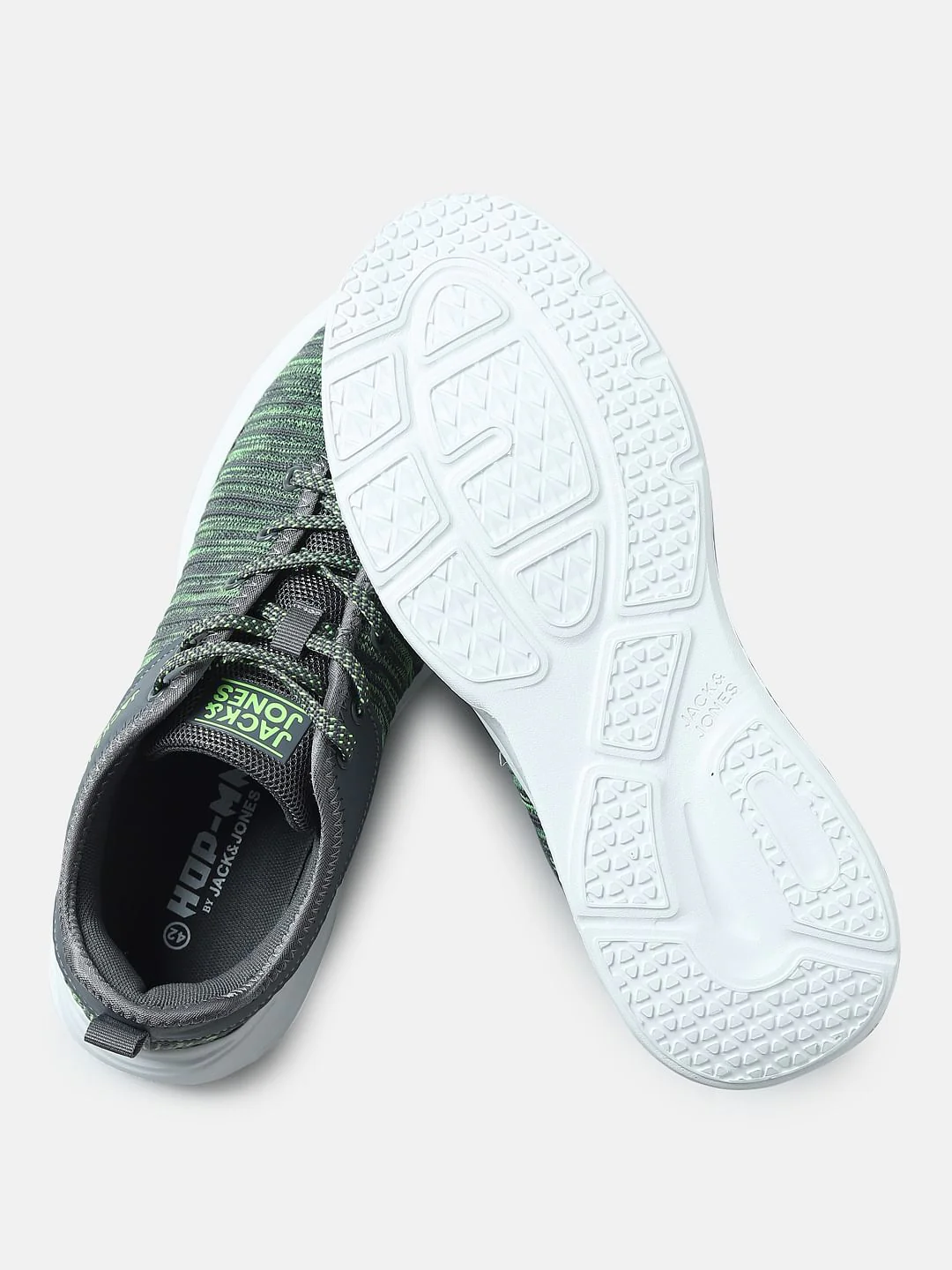 Grey & Green Printed Lace-Up Sneakers - Image 6
