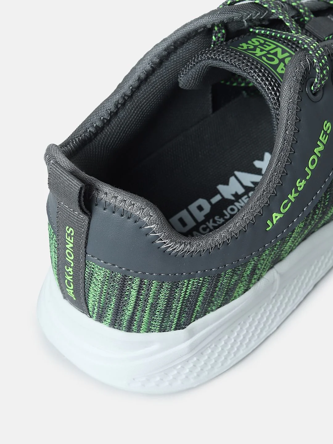Grey & Green Printed Lace-Up Sneakers - Image 7