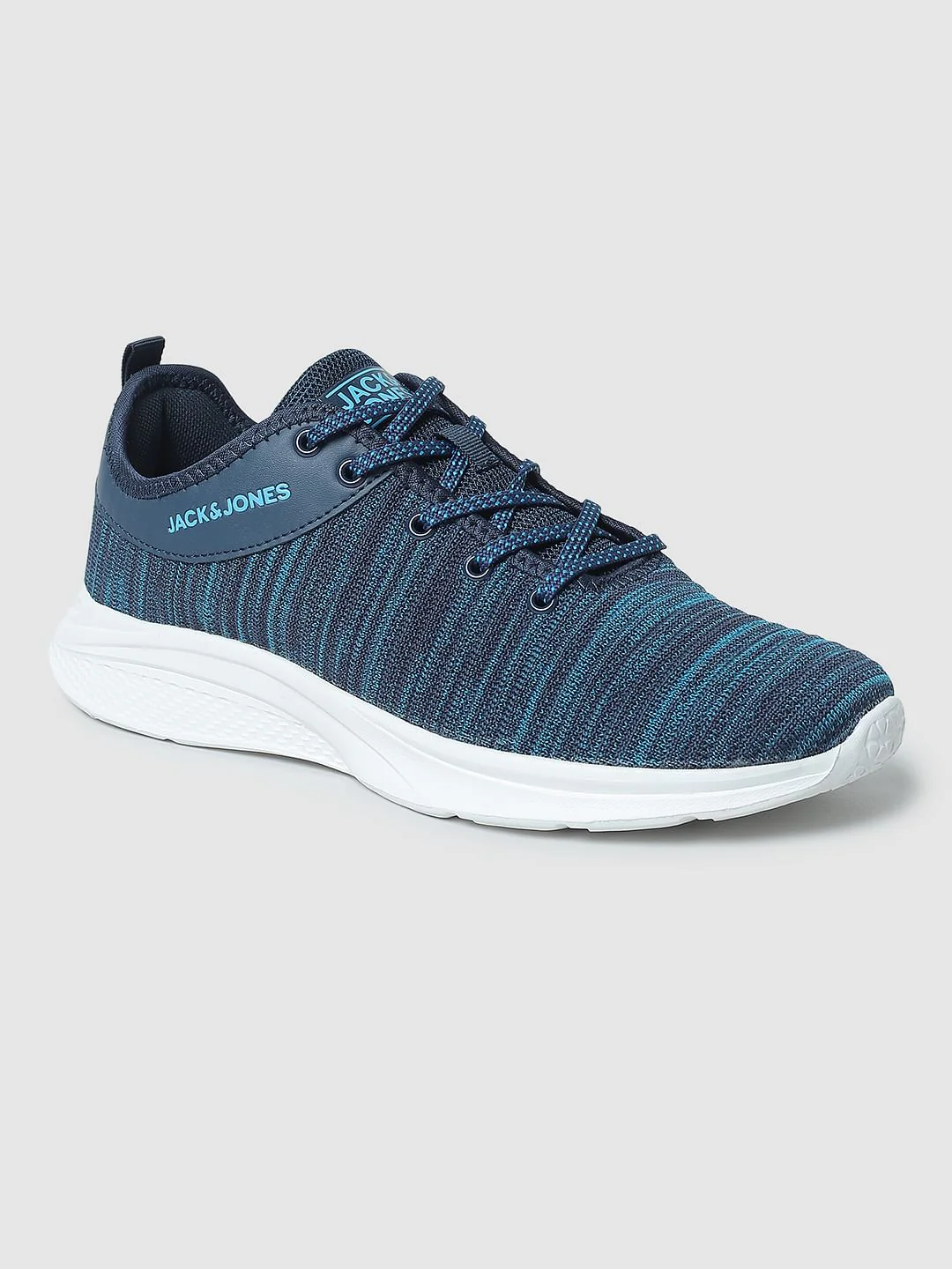 Blue & Black Printed Lace-Up Sneakers - Image 4