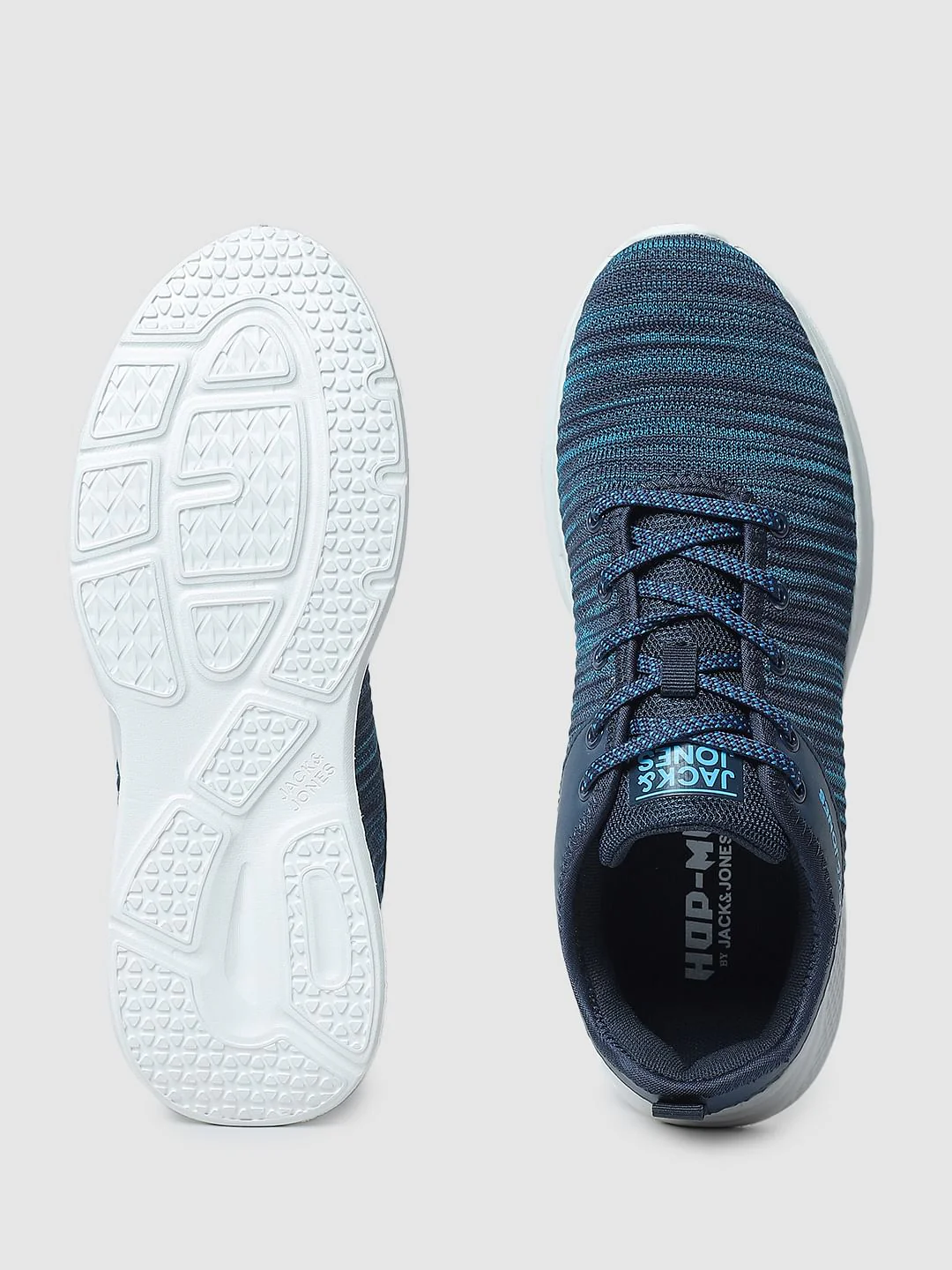 Blue & Black Printed Lace-Up Sneakers - Image 5