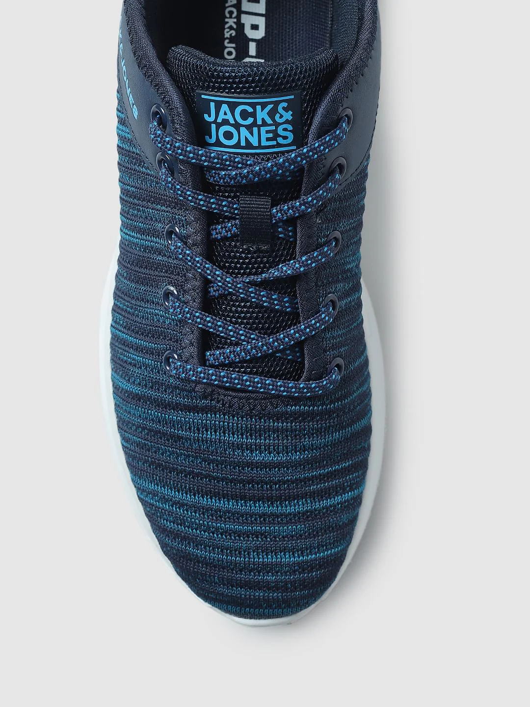 Blue & Black Printed Lace-Up Sneakers - Image 7