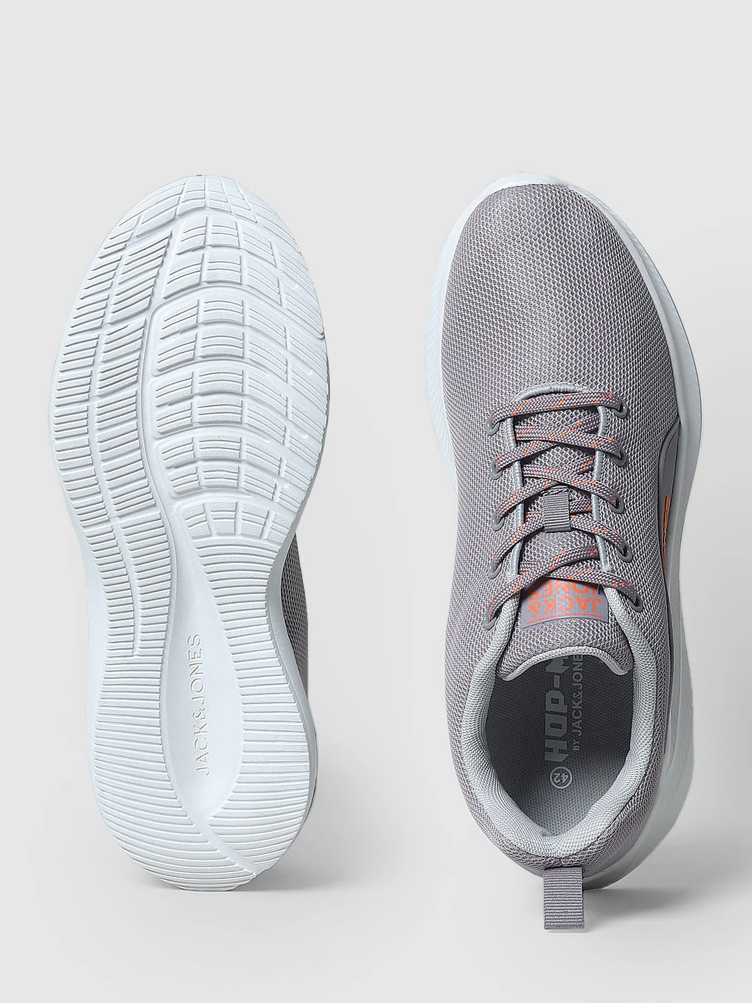 Grey Lace-Up Mesh Sneakers - Image 5