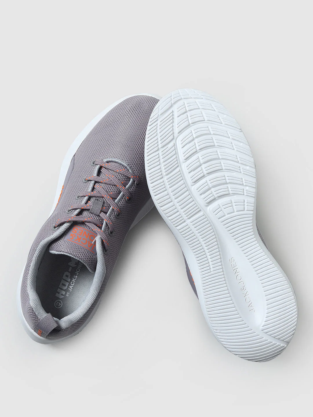 Grey Lace-Up Mesh Sneakers - Image 6