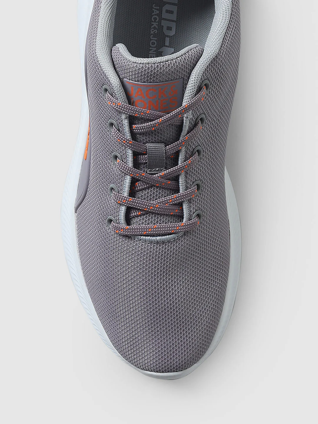 Grey Lace-Up Mesh Sneakers - Image 7