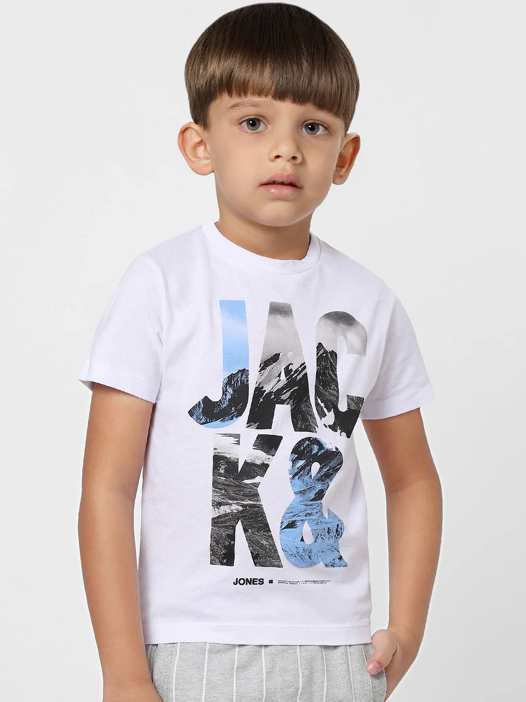 Boys White Graphic Print Crew Neck T-shirt - Image 2