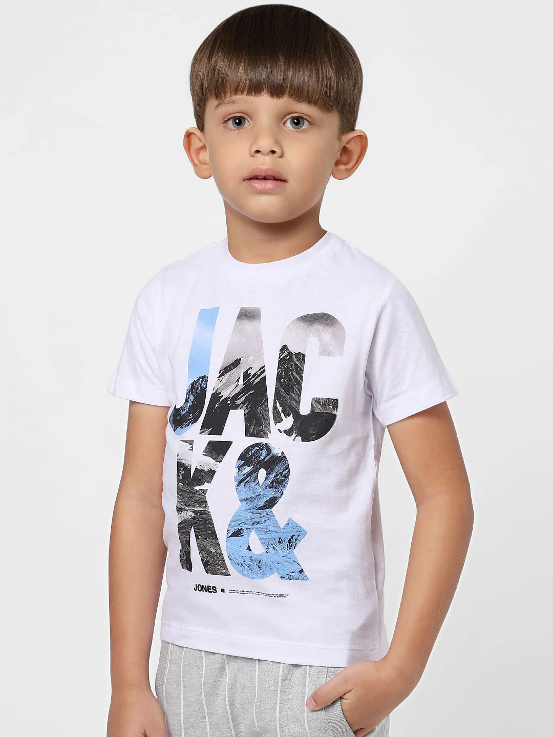 Boys White Graphic Print Crew Neck T-shirt - Image 3