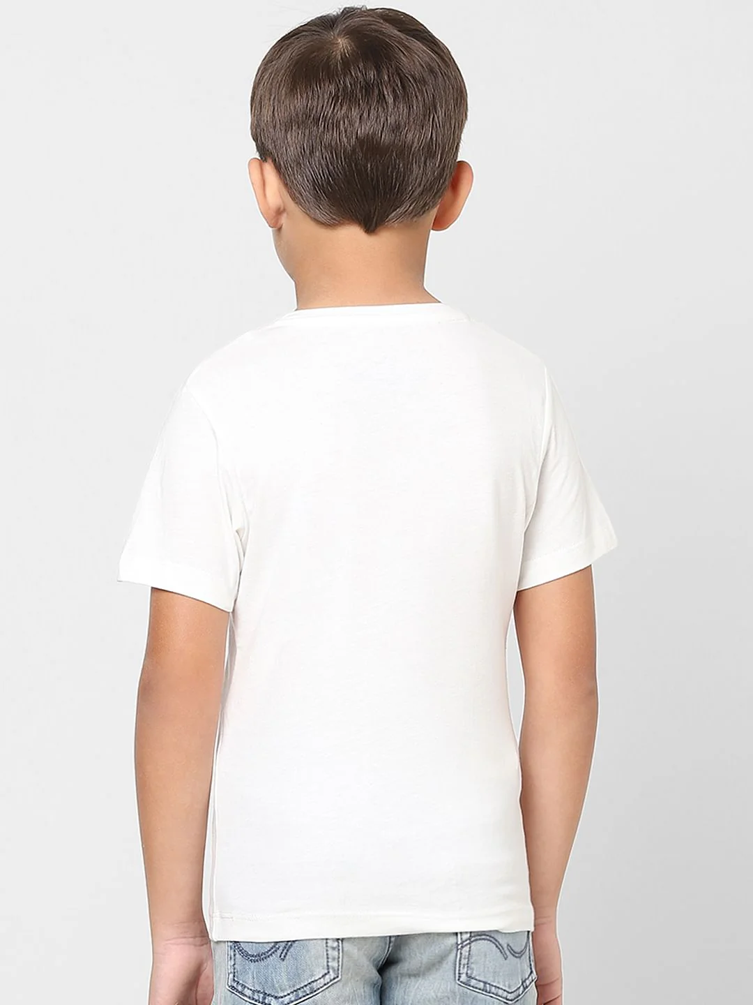 Boys White Logo Print Crew Neck T-shirt - Image 4