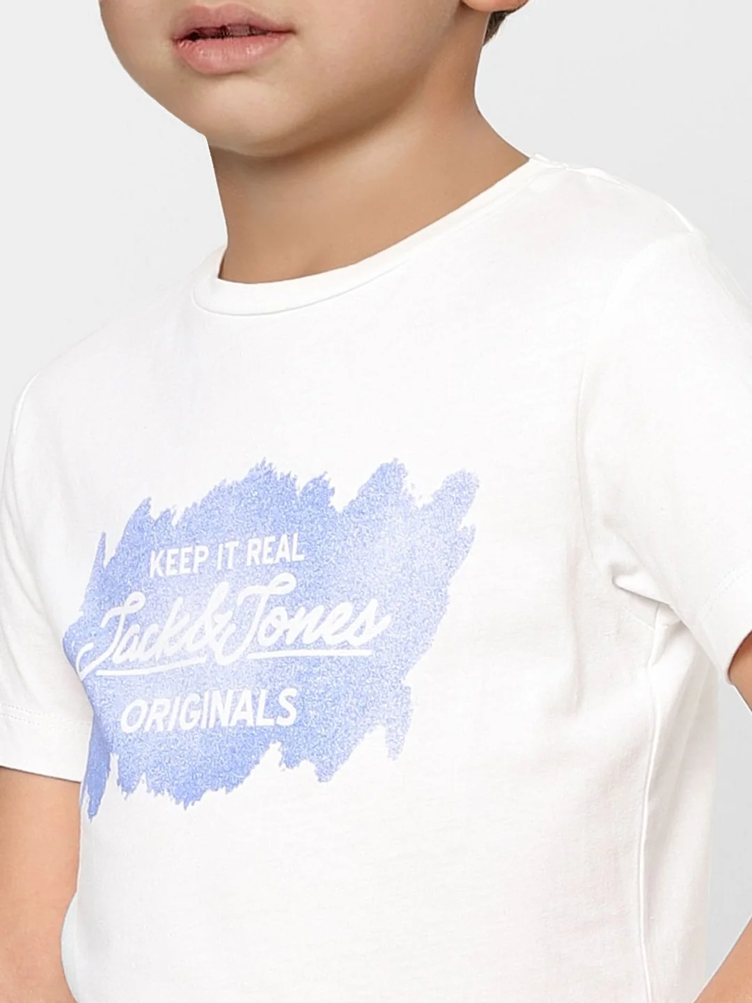 Boys White Logo Print Crew Neck T-shirt - Image 5