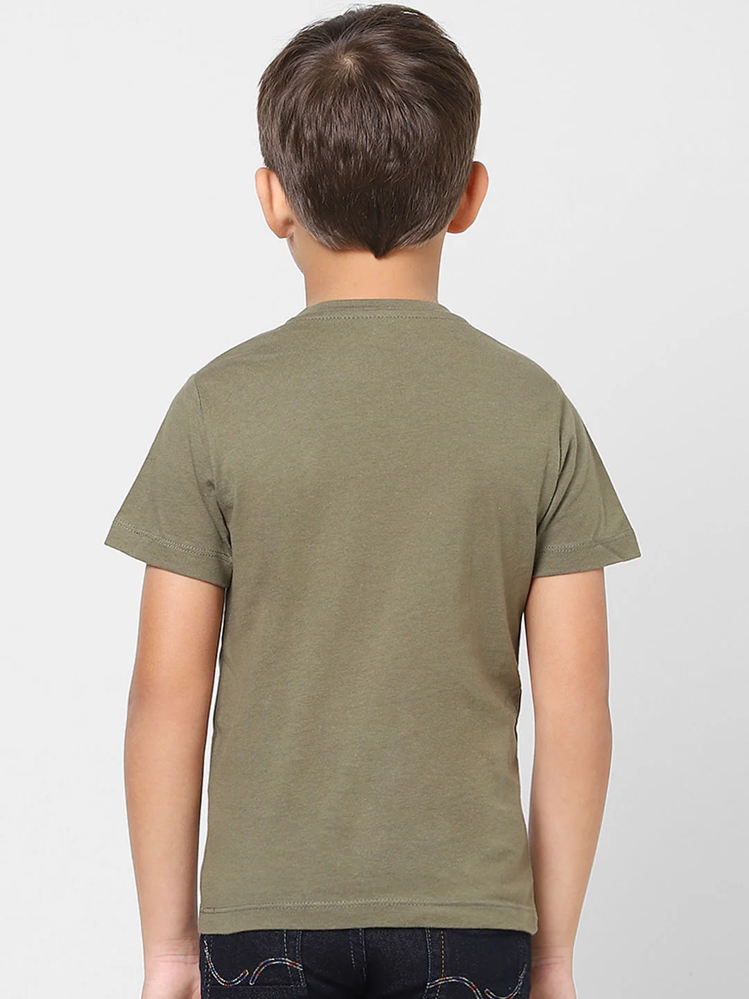 Boys Green Camo Logo Print Crew Neck T-shirt - Image 4
