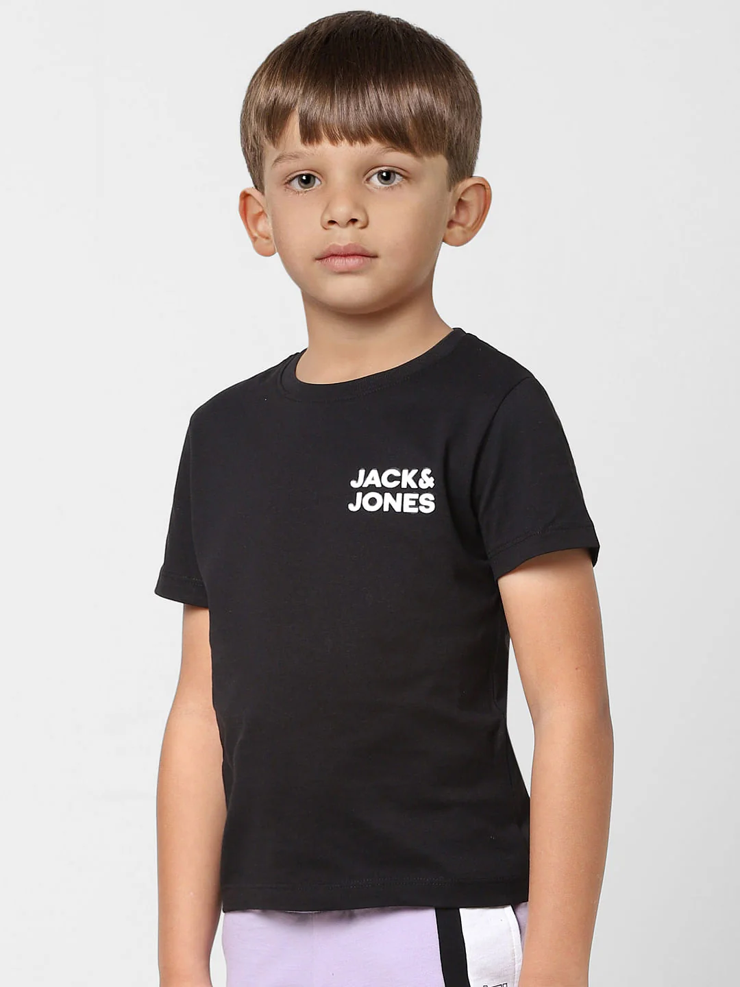 Boys Black Logo Print Crew Neck T-shirt - Image 3