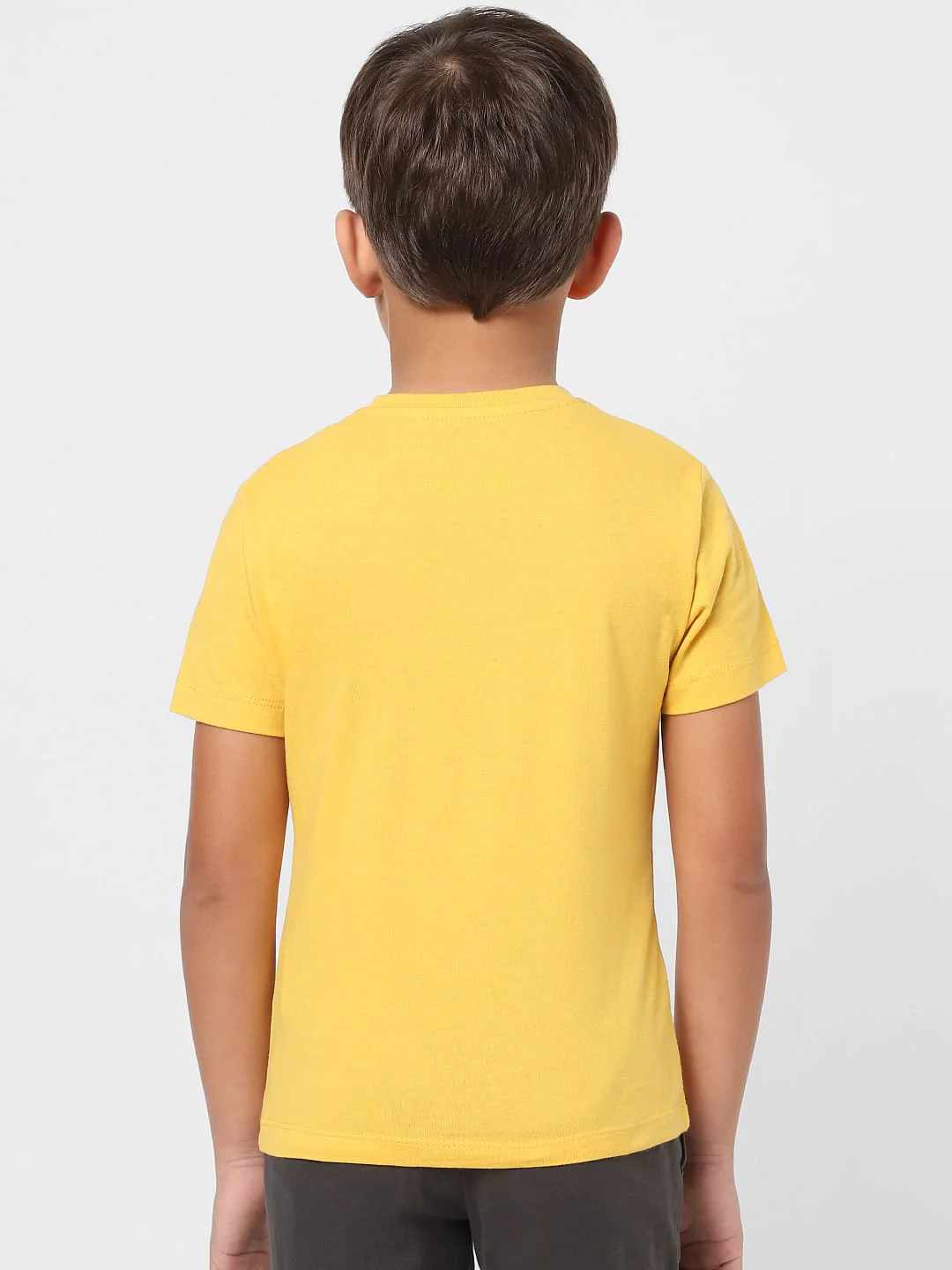 Boys Yellow Graphic Print Crew Neck T-shirt - Image 4