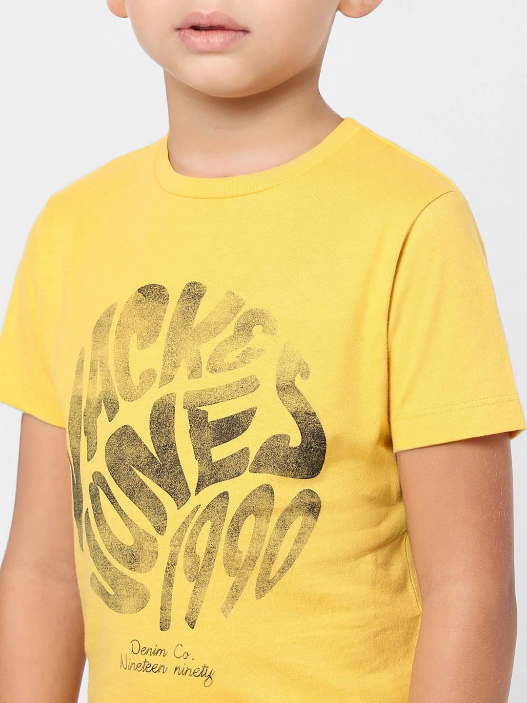 Boys Yellow Graphic Print Crew Neck T-shirt - Image 5