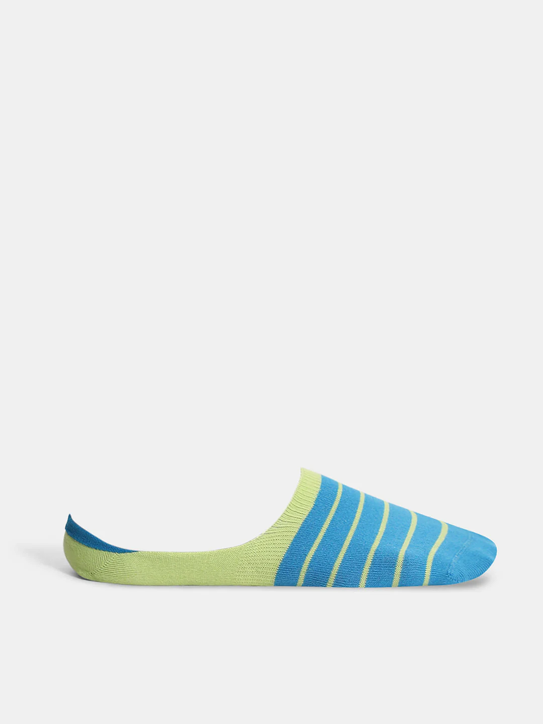 Pack of 3 Striped No-Show Socks - Black, Blue & Green - Image 4