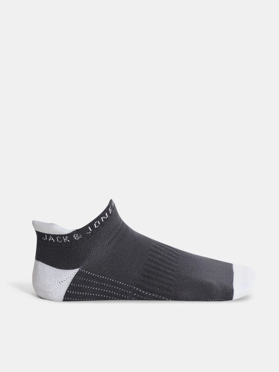 Pack Of 3 Colourblocked Ankle Length Socks - Black, White & Grey - Image 5
