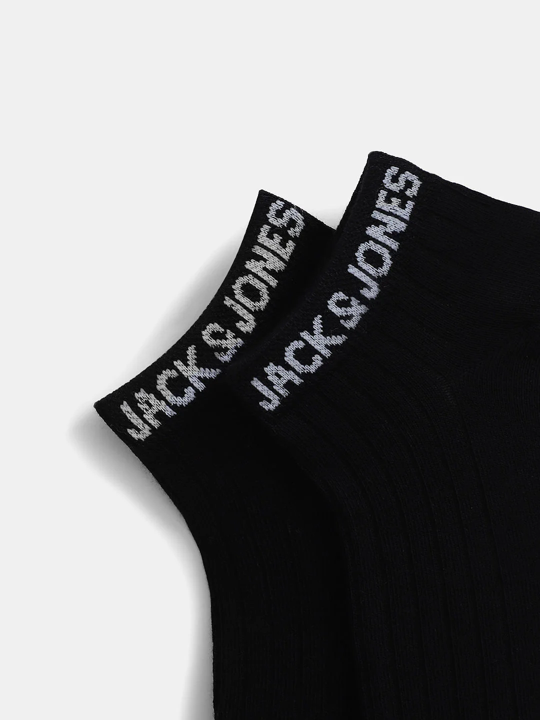 Pack of 2 Black Ankle Length Socks - Light Pink, Yellow & Light Green - Image 2
