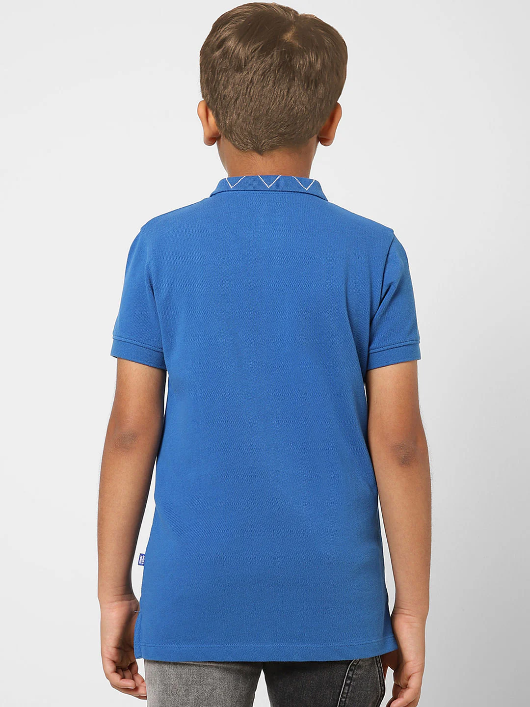 Boys Blue Polo Neck T-shirt - Image 4