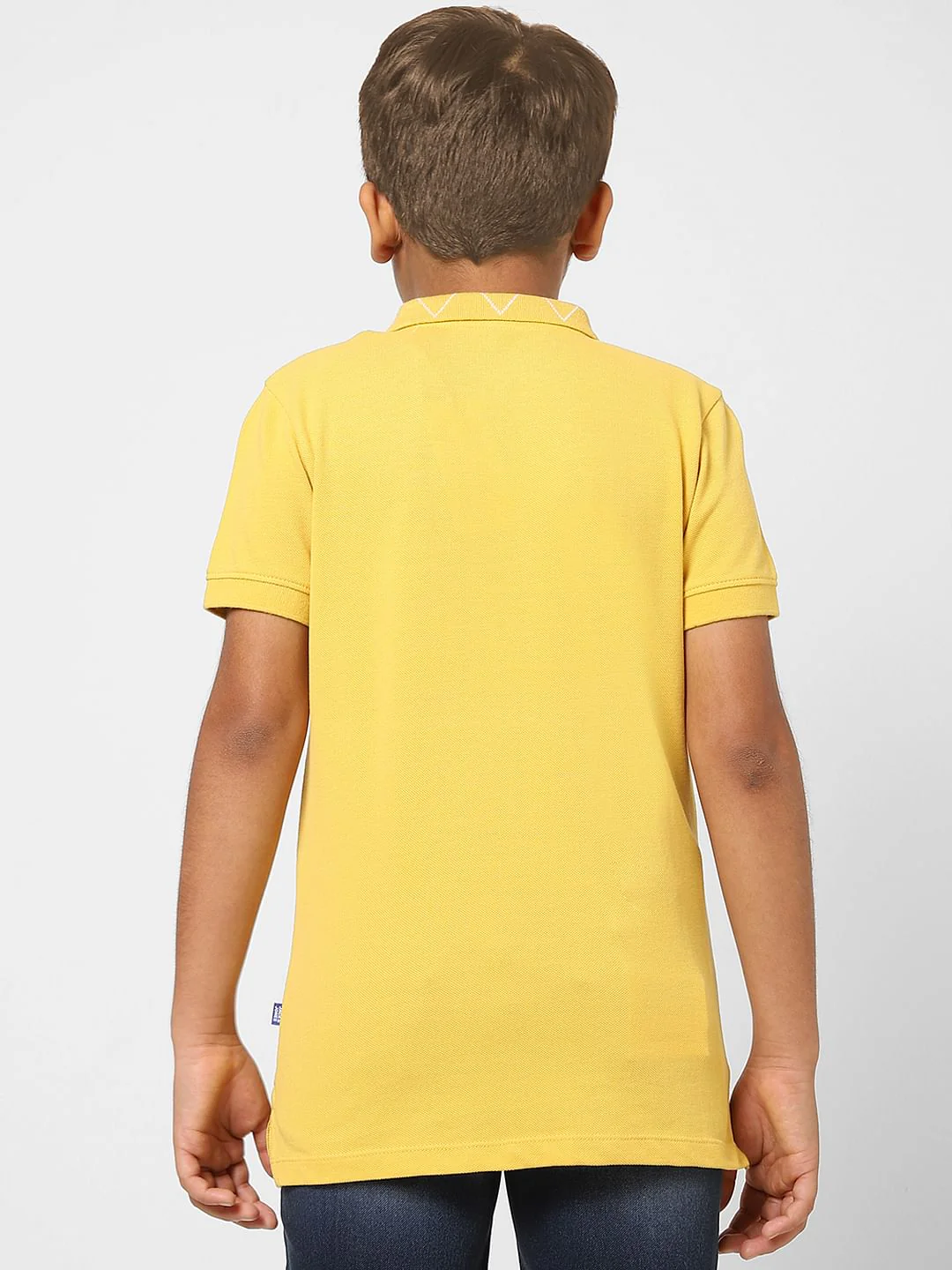 Boys Yellow Polo Neck T-shirt - Image 4