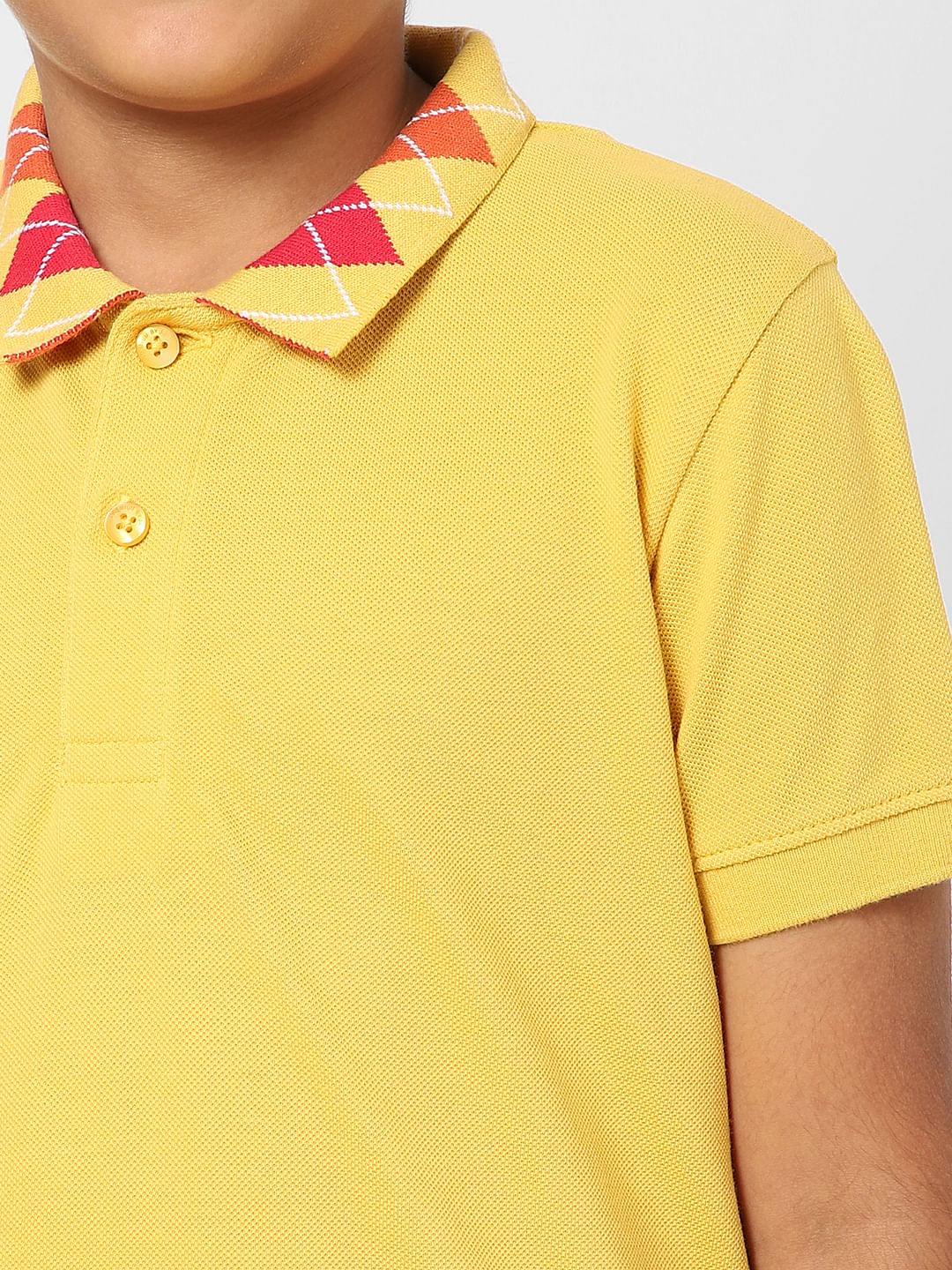 Boys Yellow Polo Neck T-shirt - Image 5