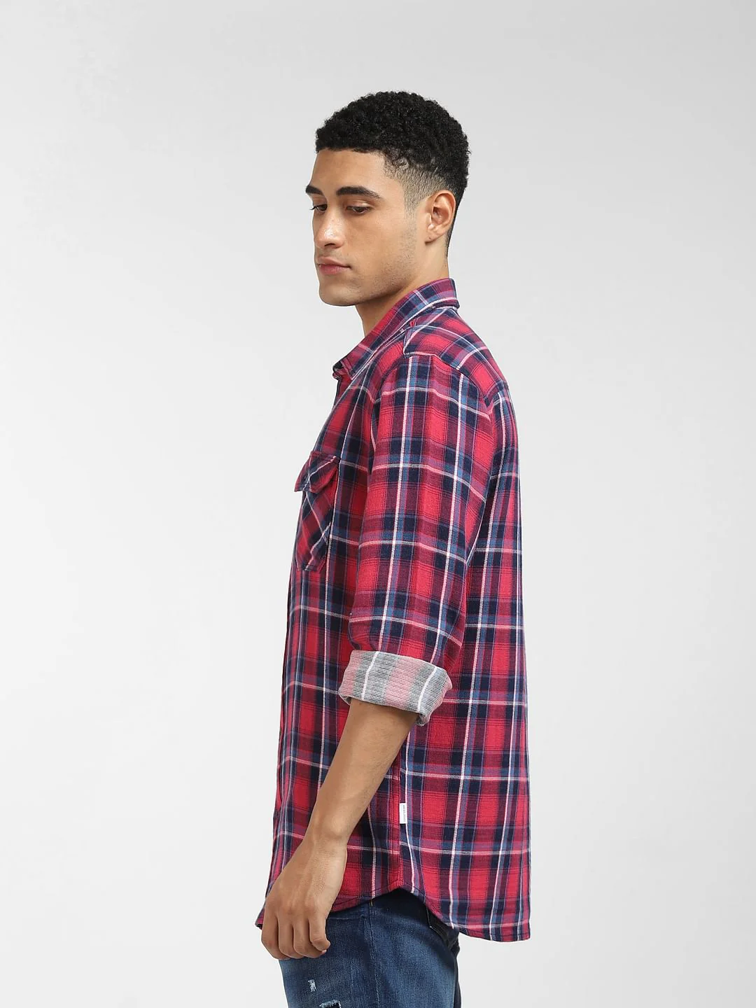 Red Check Full Sleeves Shirt - Image 3