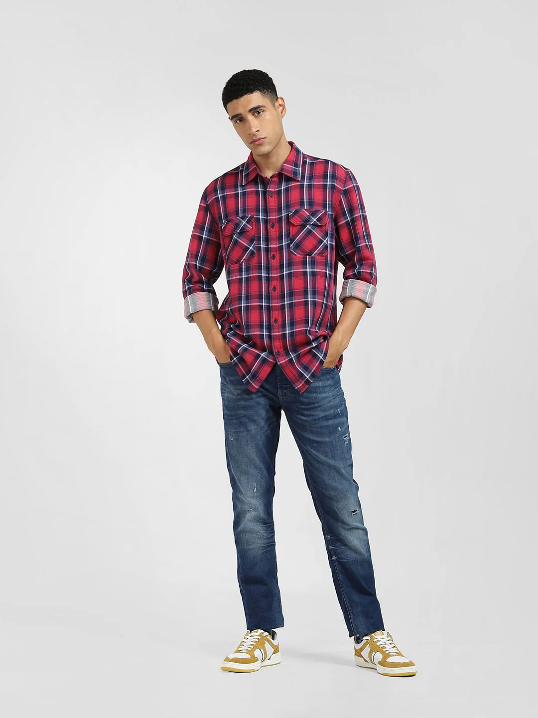 Red Check Full Sleeves Shirt - Image 6
