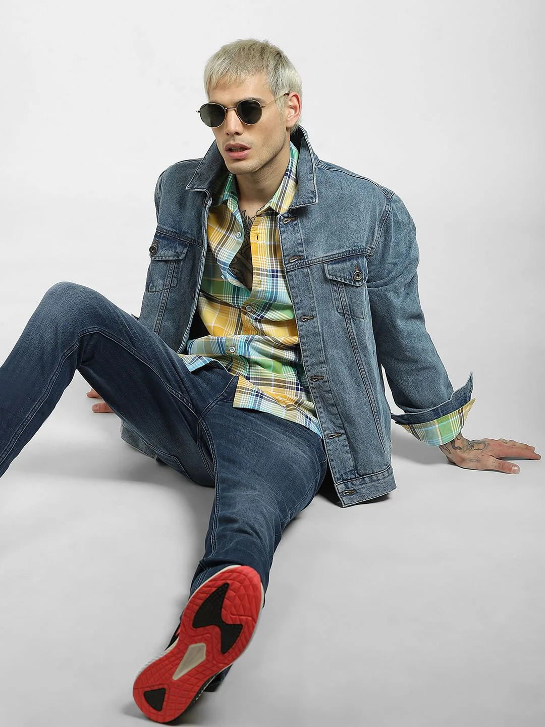 Green Checked Full Sleeves Shirt