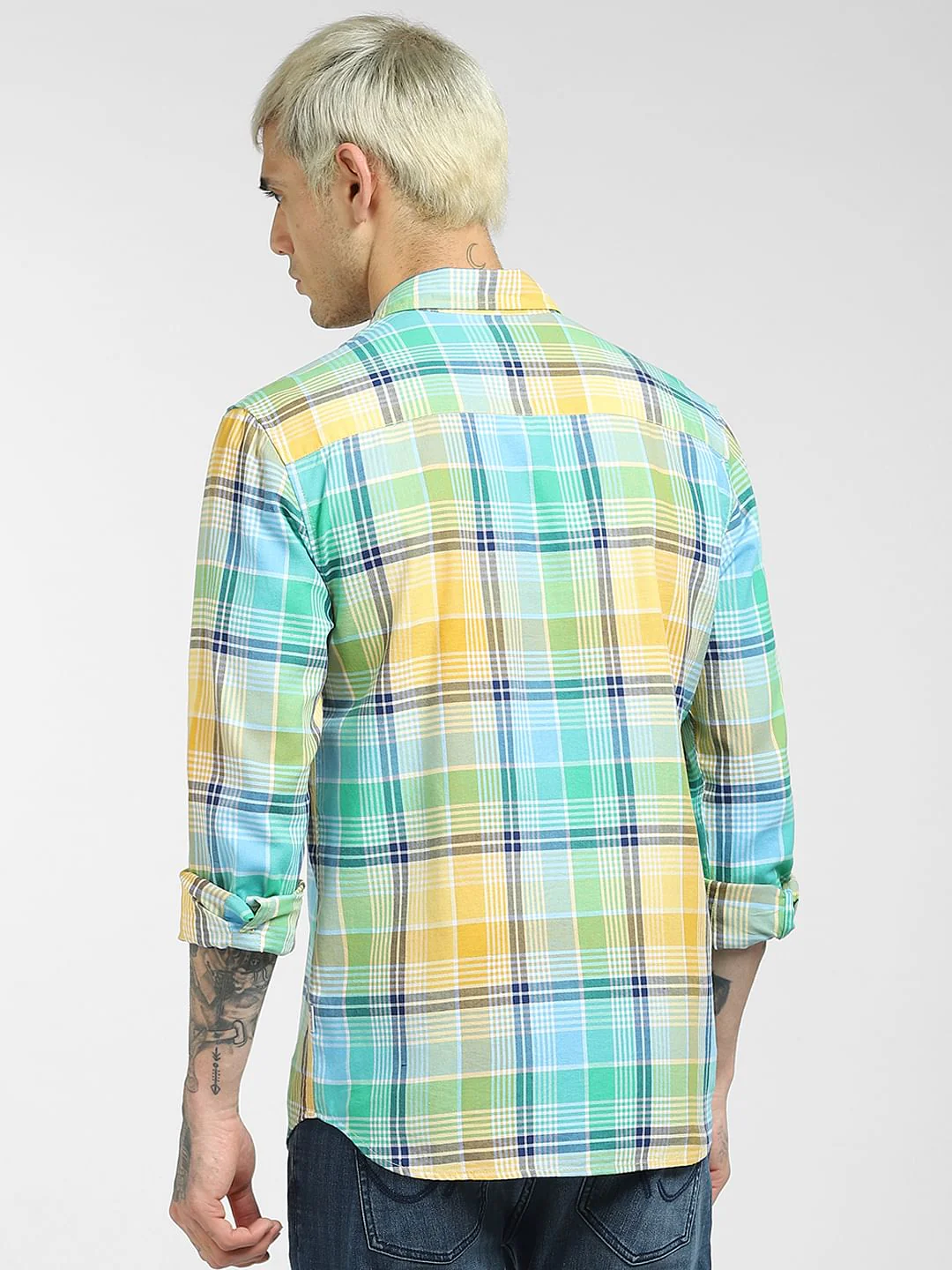 Green Checked Full Sleeves Shirt - Image 4