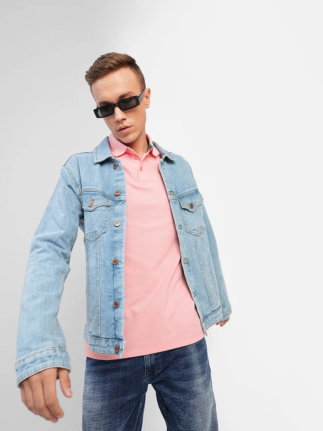 Pink Polo Neck T-shirt