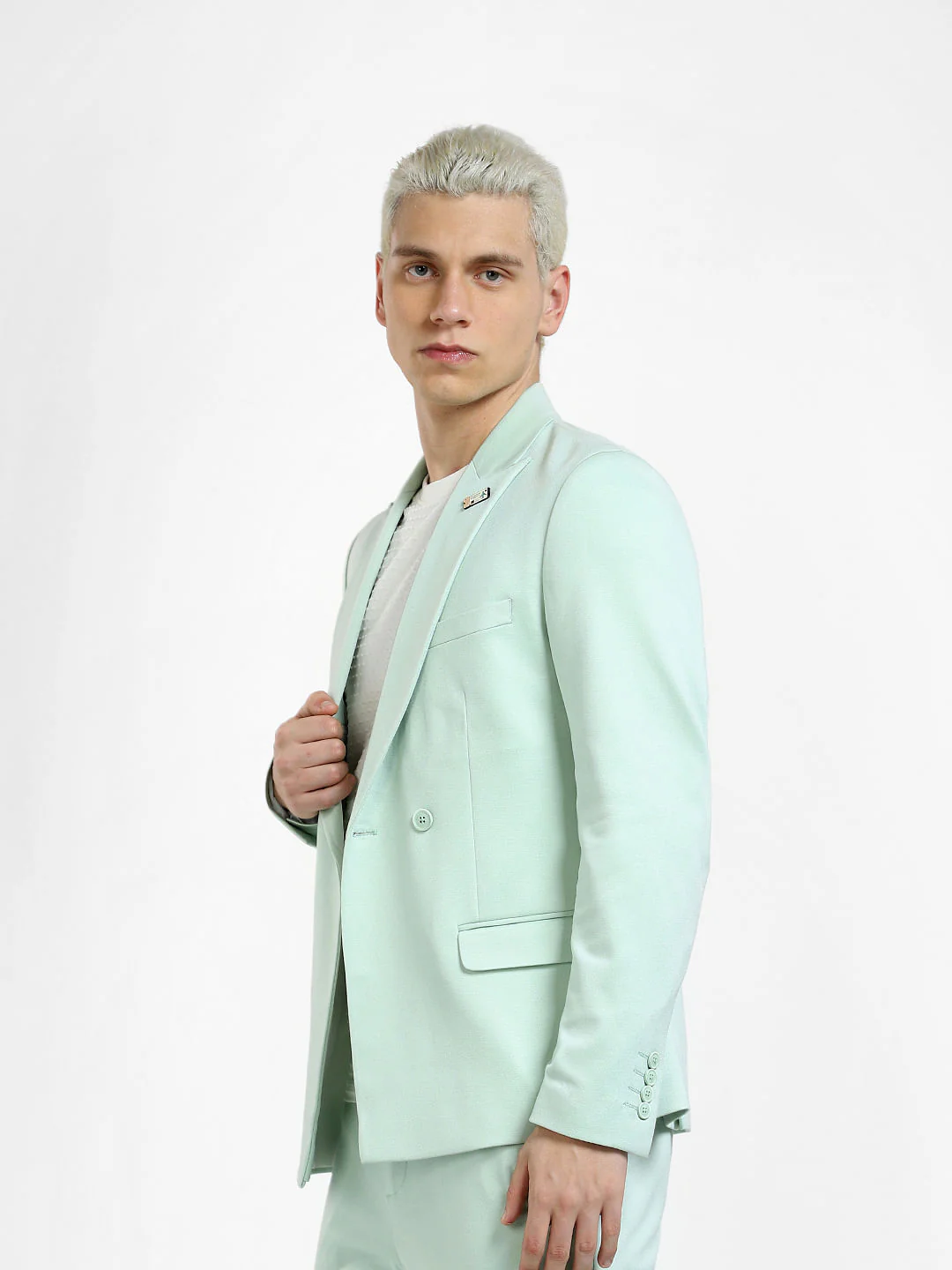 Green Slim Fit Blazer - Image 3