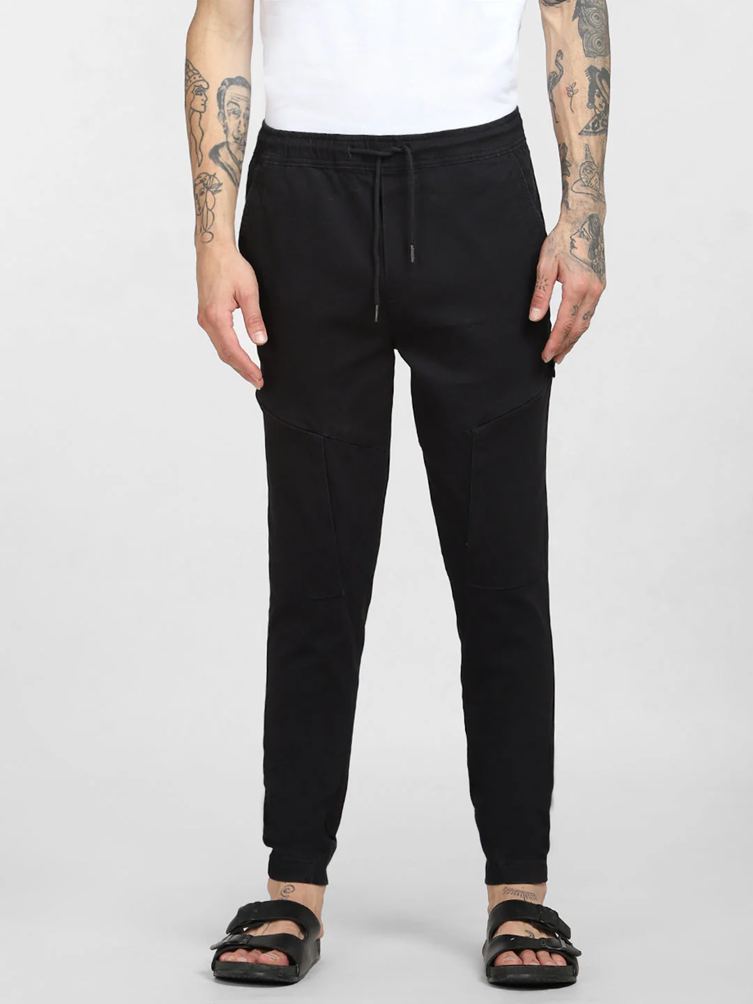6 Pocket Slim Fit Cargos - Black - Image 6