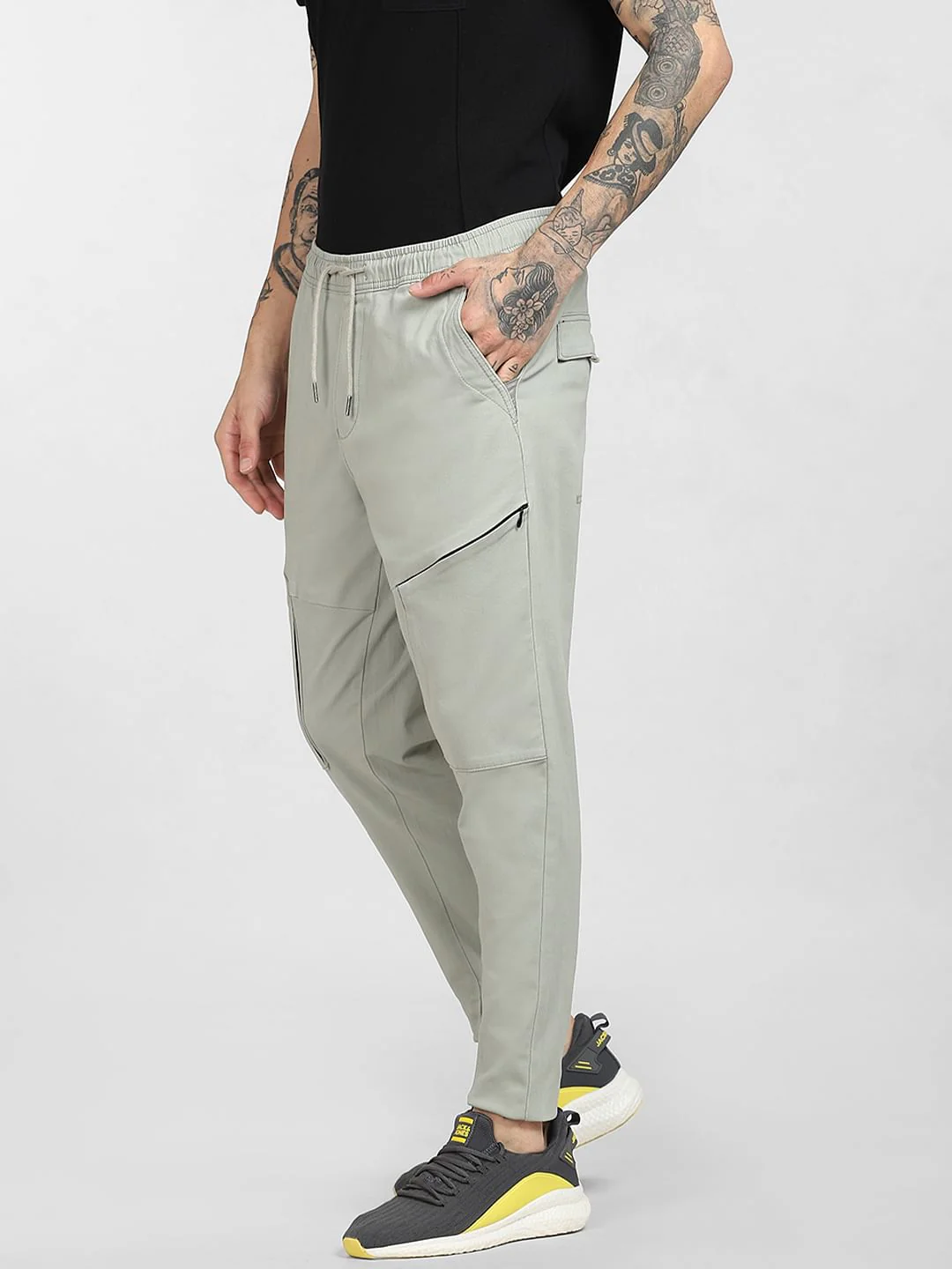 6 Pocket Slim Fit Cargos - Grey - Image 3
