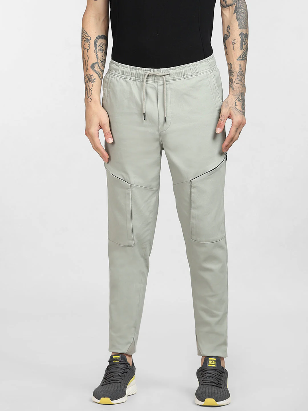 6 Pocket Slim Fit Cargos - Grey - Image 6
