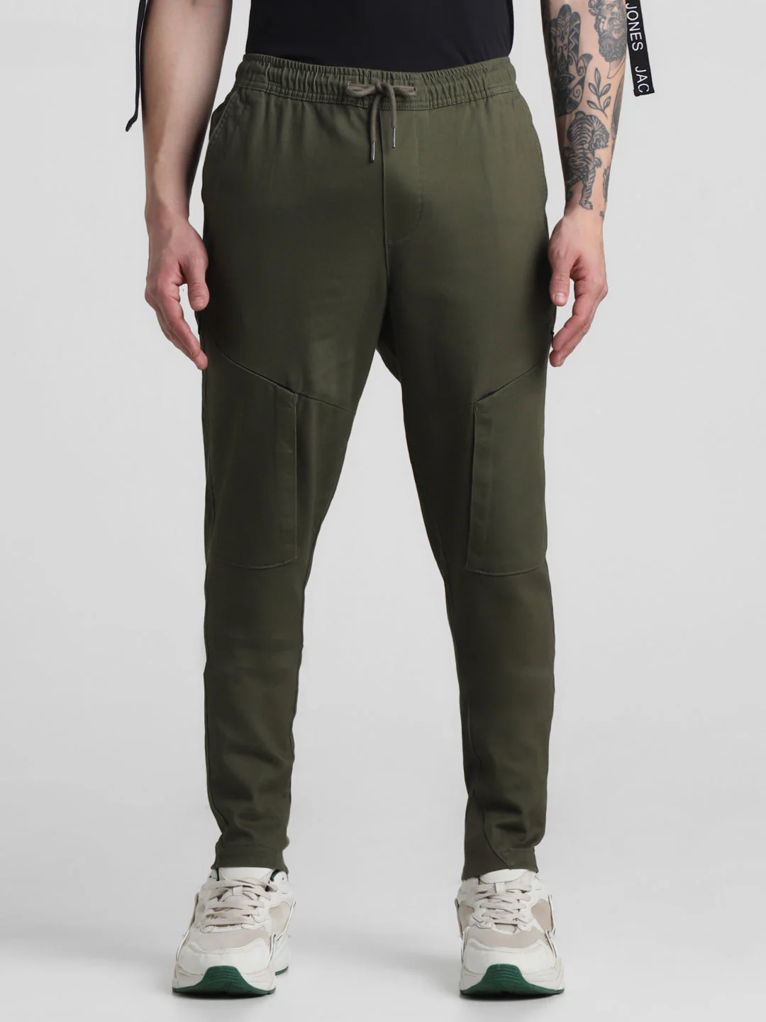 Olive Slim Fit 6 Pocket Cargos - Image 7